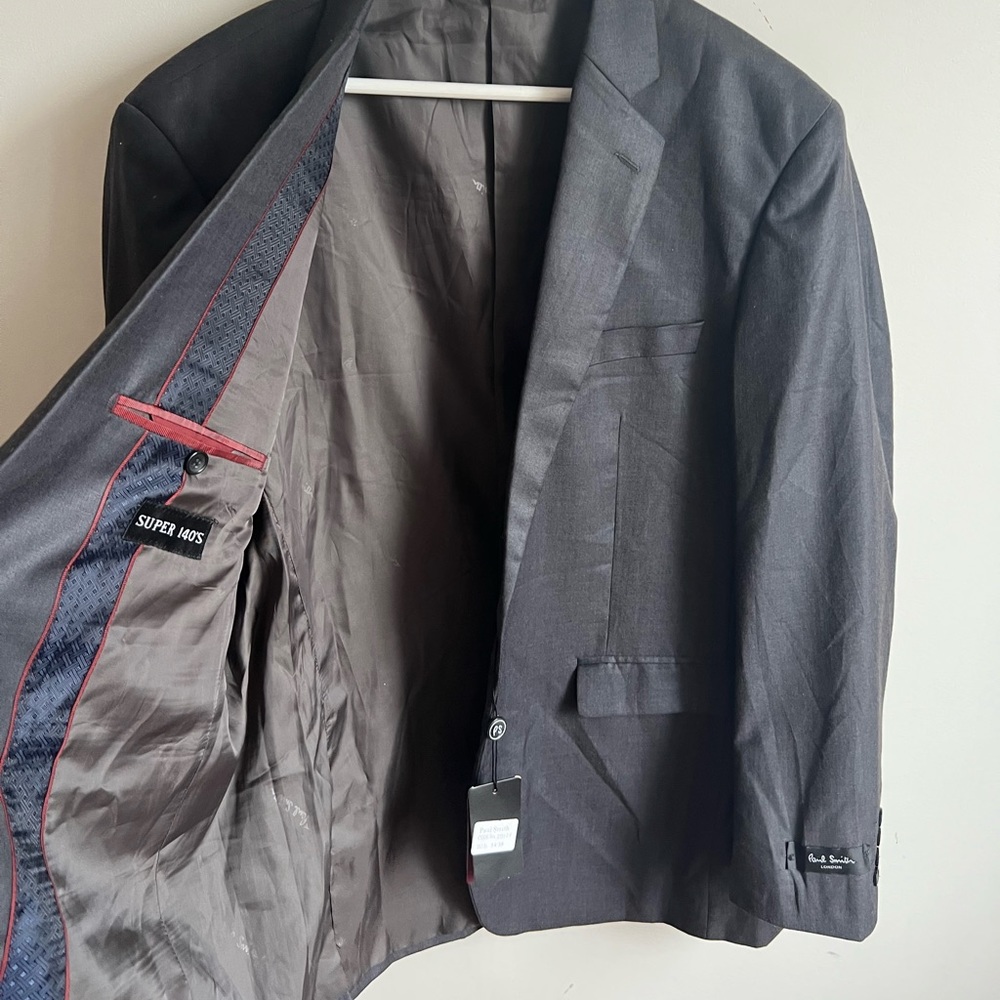Paul Smith London Men’s Grey Blazer Wool Blend Size 54 Super 140 S NWT - Picture 9 of 16